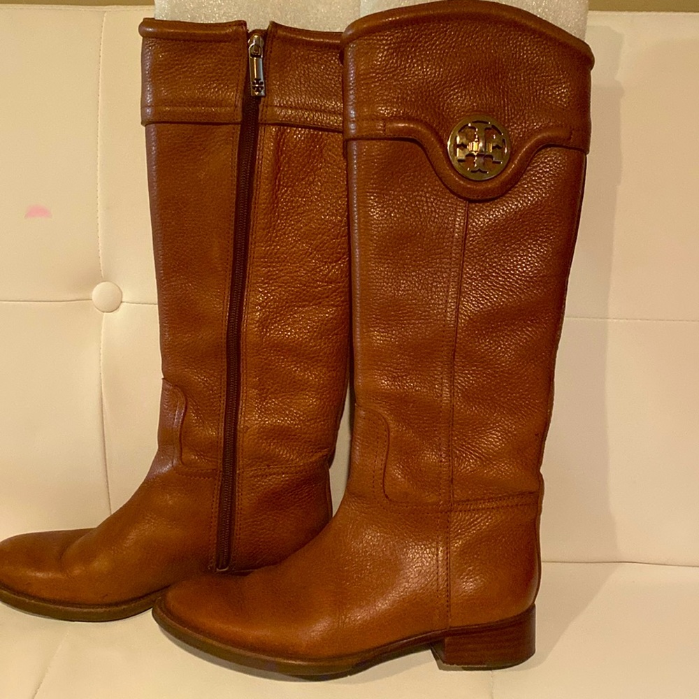 Tory Burch Tumble Leather Knee High Riding Boots  Women - great condition